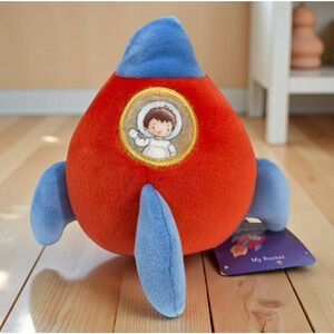 NEW Bunnies By The Bay Plush Rocket Spaceship Red Blue 5" Stuffed Toy 605229